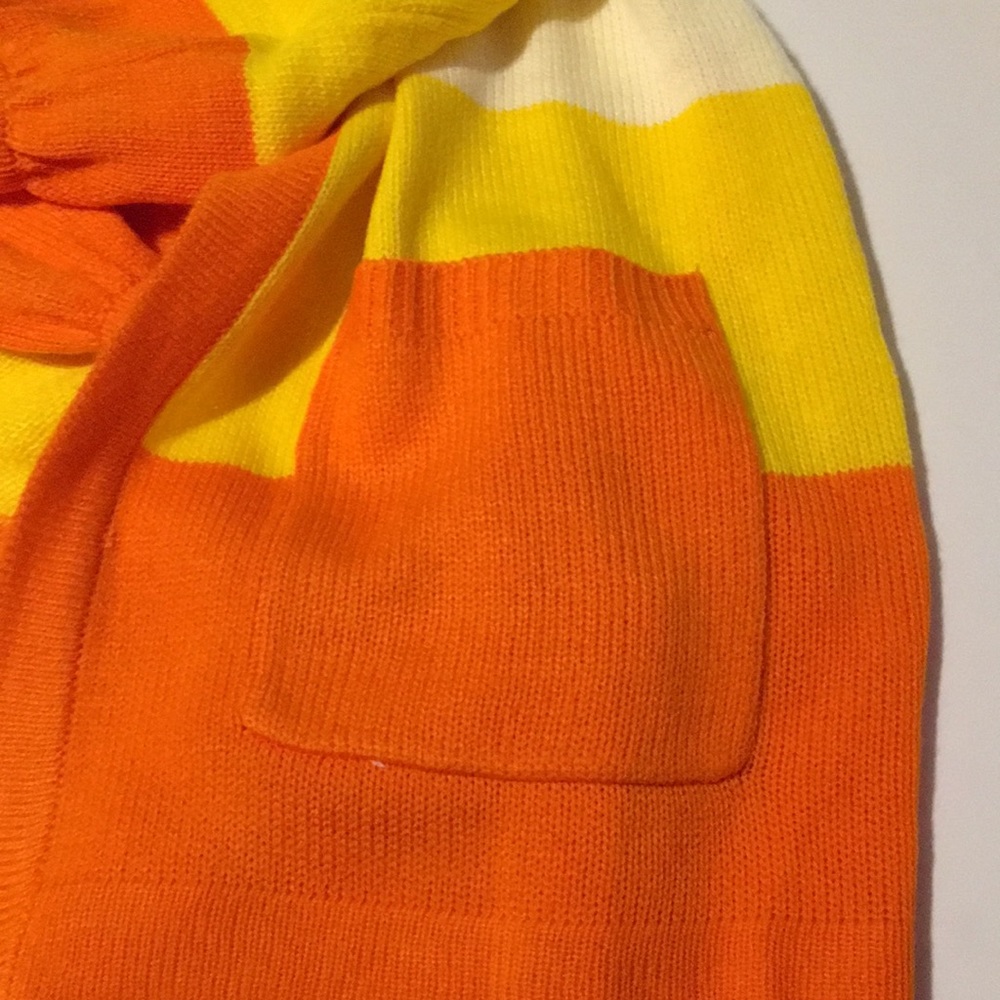 HP🎊🎊🎃Disney Mickey Mouse Halloween Candy Corn Stripe Girls Open Cardigan - Picture 14 of 15